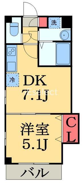 MAISON DE TS(1DK/4階)の間取り写真