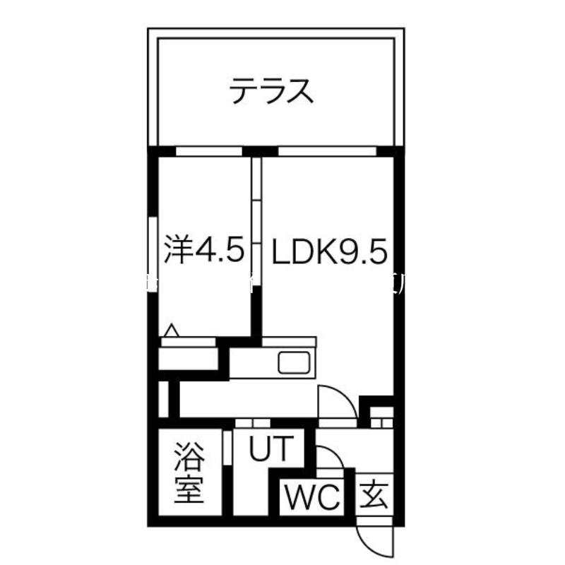 アルファスクエア元町(1LDK/2階)の間取り写真