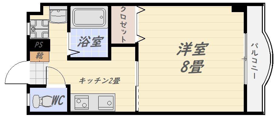 スミトモマンション荒田(1K/2階)の間取り写真
