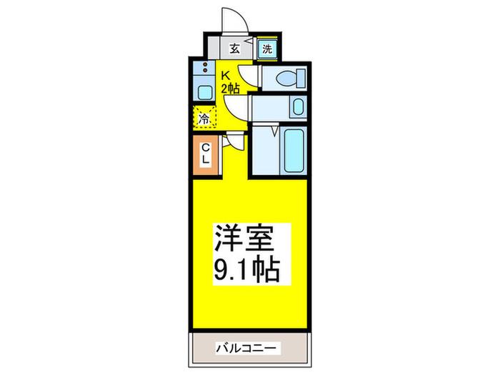 S-RESIDENCE堺BLAZE(1K/3階)の間取り写真
