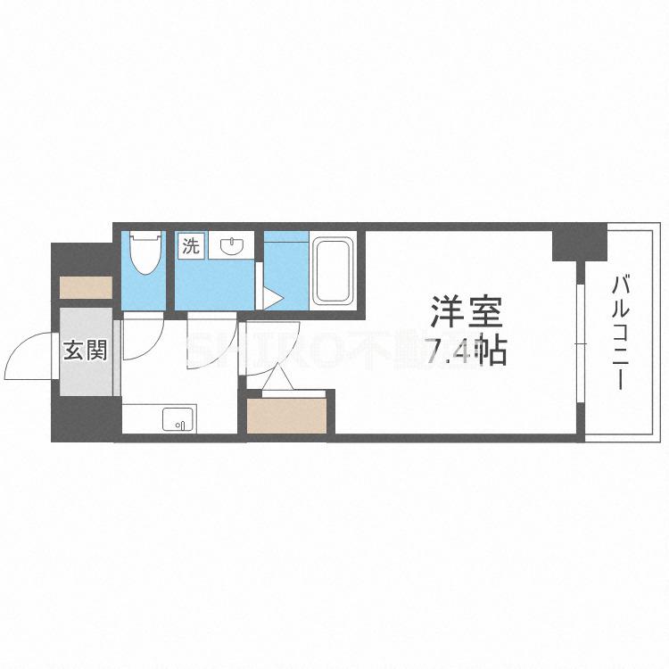 アプリーレ中之島(1K/9階)の間取り写真
