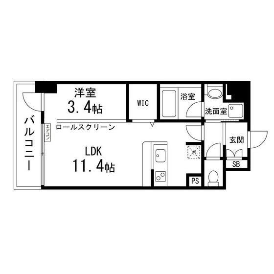 ルキシア大町西公園(1LDK/3階)の間取り写真