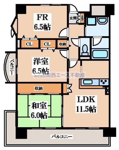 エトワール花園(2SLDK/4階)の間取り写真