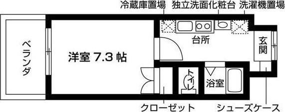 ルーチェ栄(1K/6階)の間取り写真