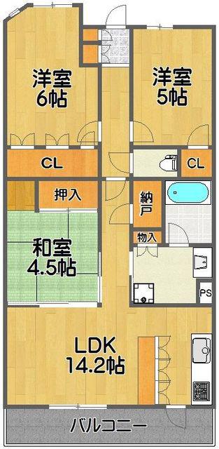 サンクレイドル保谷(3LDK/1階)の間取り写真