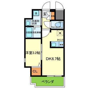ONLYONEキセラ(1DK/10階)の間取り写真