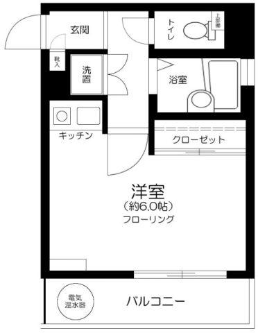ファザード田園調布(1K/3階)の間取り写真