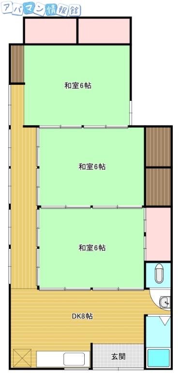 蒲原町アパート(1DK/1階)の間取り写真