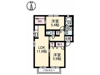 シャルマン(2LDK/1階)の間取り写真