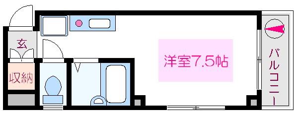 ミナトビル(ワンルーム/3階)の間取り写真