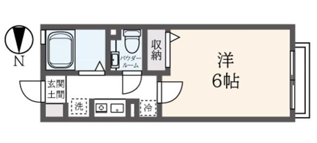 ローズハイム(1K/2階)の間取り写真