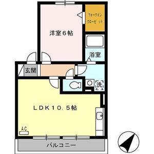 グランドメゾン西脇(1LDK/1階)の間取り写真