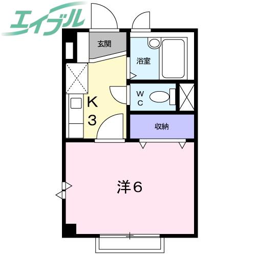 シャルマンT・T(1K/1階)の間取り写真