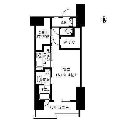 パークキューブ東品川(1SK/1階)の間取り写真
