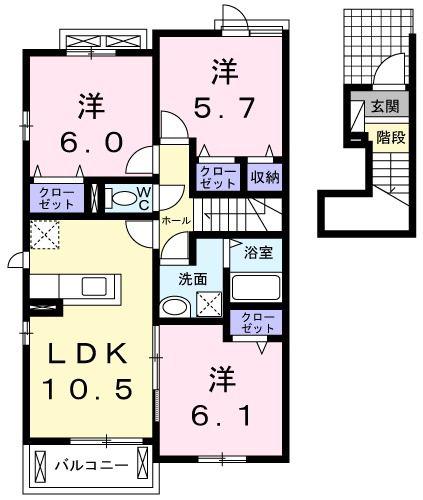 エテルノ(3LDK/2階)の間取り写真