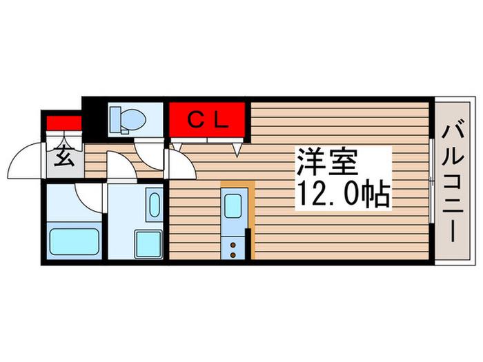 LIBLISSウラカシワ(ワンルーム/2階)の間取り写真