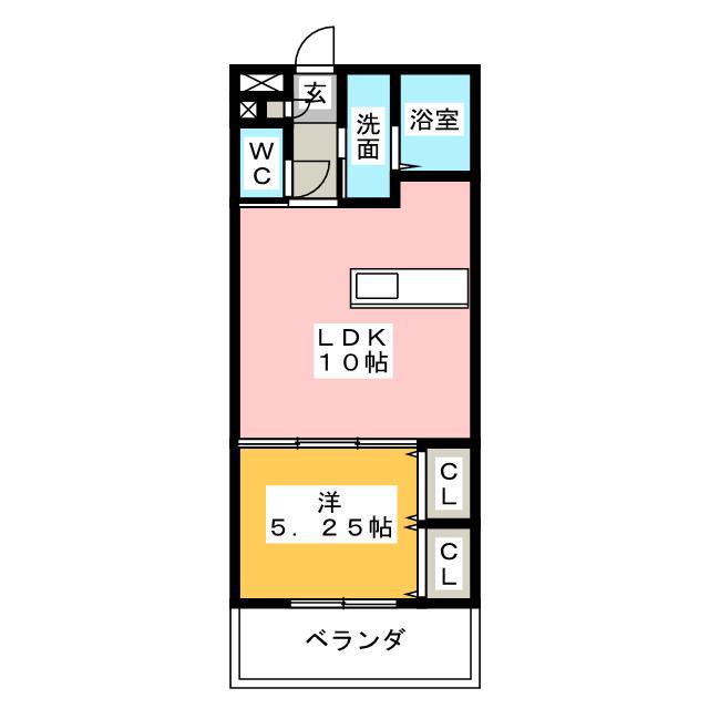 ベルカルムS II(1LDK/2階)の間取り写真