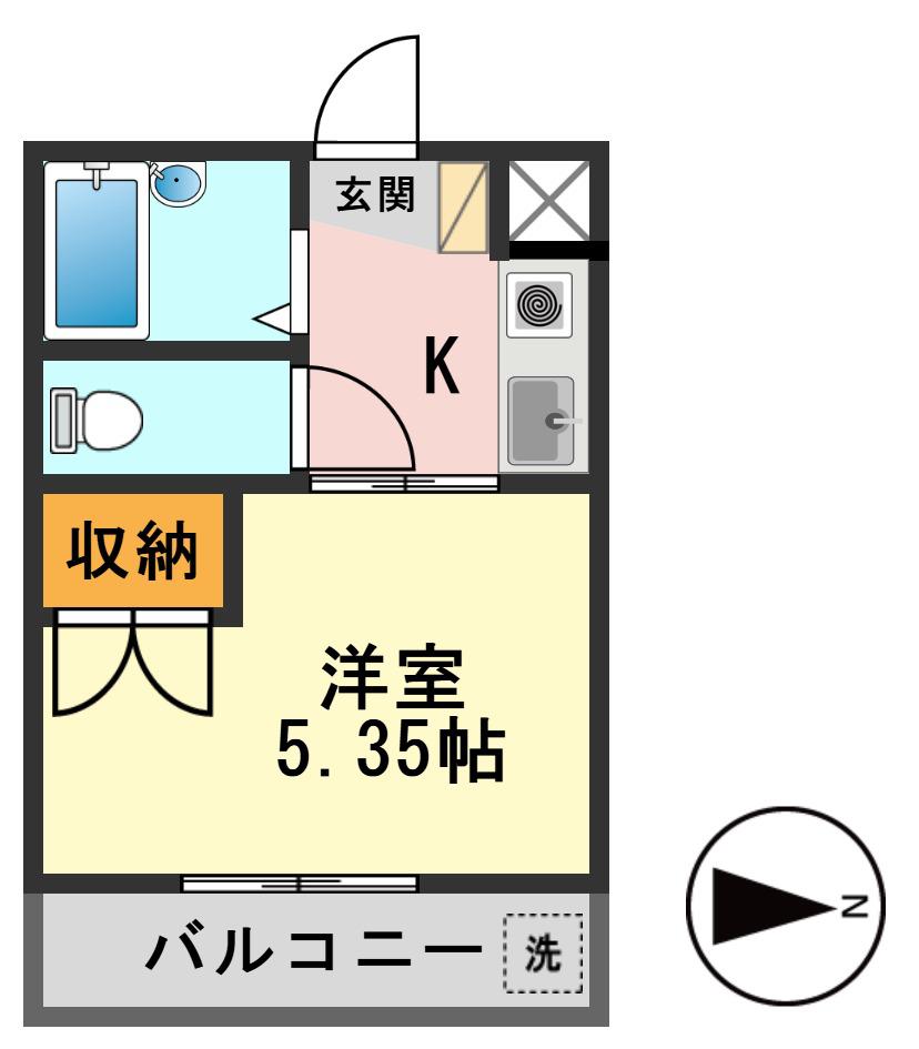 キャピタル5(1K/3階)の間取り写真