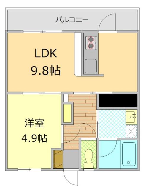 グランドールパレス(1LDK/2階)の間取り写真