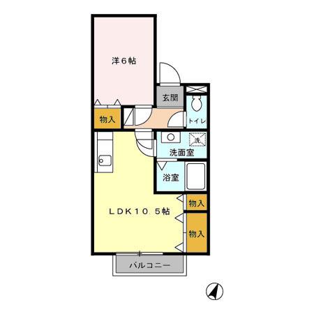 フレマリール新井田(1LDK/1階)の間取り写真