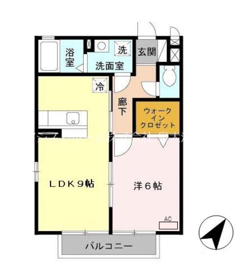 グランミール(1LDK/2階)の間取り写真