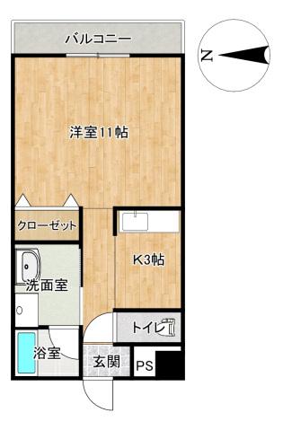 グランドーレ高梨(1K/2階)の間取り写真