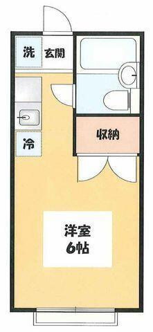 コーポ市川(ワンルーム/2階)の間取り写真