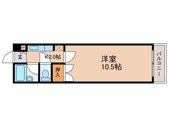 日宝エミール西千石(1K/5階)の間取り写真