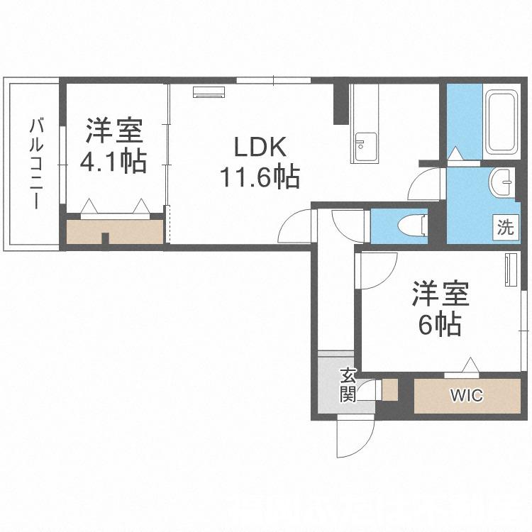 D-ROOMKOTOBUKI(2LDK/1階)の間取り写真