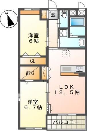 LA MAISON DU REVE (2LDK/4階)の間取り写真