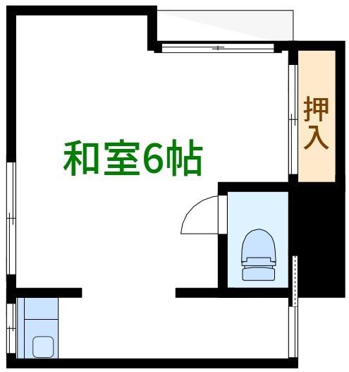 第二みどり荘(1K/1階)の間取り写真