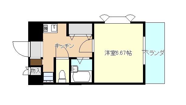 ホワイトパレス万年青(1K/2階)の間取り写真