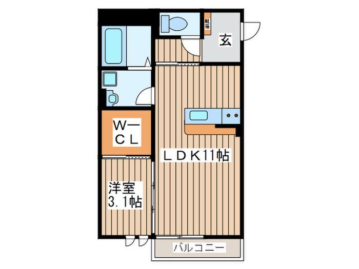 プレミアージュI(1LDK/1階)の間取り写真