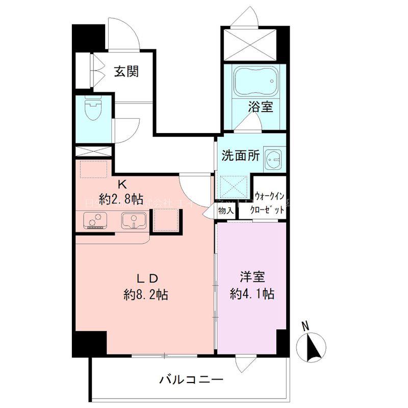 BUENA上大川前通8(1LDK/2階)の間取り写真