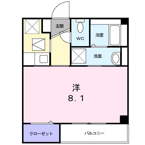 ソレーユ(1K/3階)の間取り写真