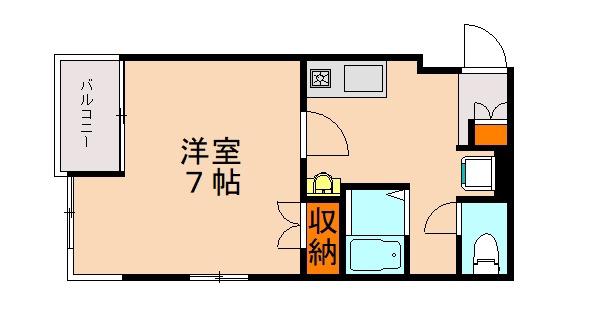 サン紗瑠夢館(1K/2階)の間取り写真