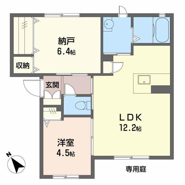 コンフォーザ庚午中(1SLDK/1階)の間取り写真
