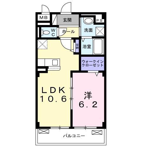 プラトウハウス(1LDK/3階)の間取り写真