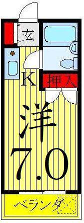 エレガンス綾瀬5(ワンルーム/4階)の間取り写真