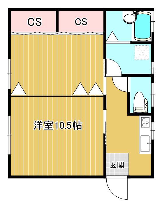 カシーヌ・カコI(1K/2階)の間取り写真