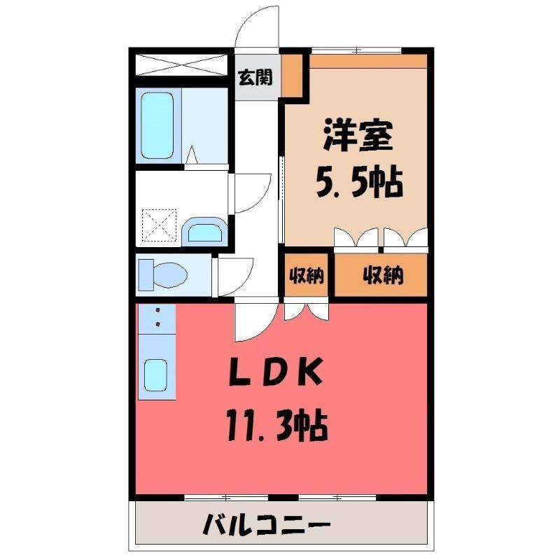 フィオレ(1LDK/3階)の間取り写真