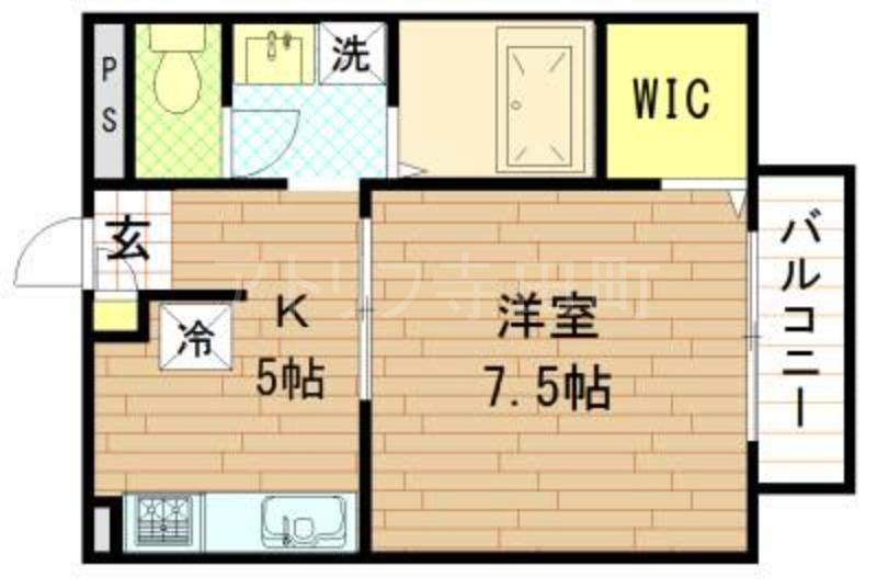 アムールラフォーレ(1DK/1階)の間取り写真