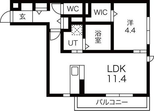 アパートメントハウス針崎I(1LDK/2階)の間取り写真