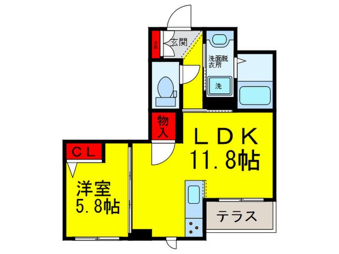 ファイブコート堺市駅前(1LDK/2階)の間取り写真