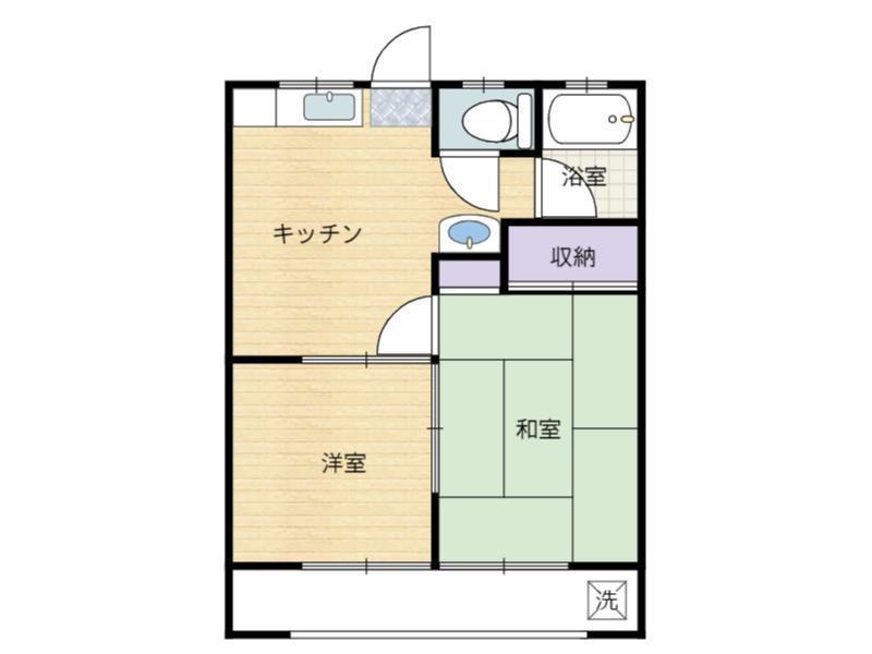 グリーンハウス(2DK/2階)の間取り写真