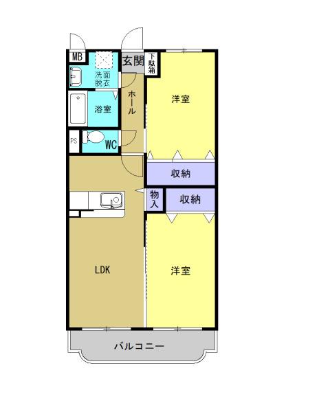ファミーユSWII(2LDK/2階)の間取り写真