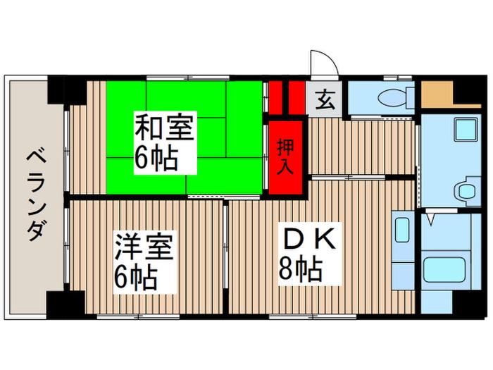 田島ビル(2DK/2階)の間取り写真