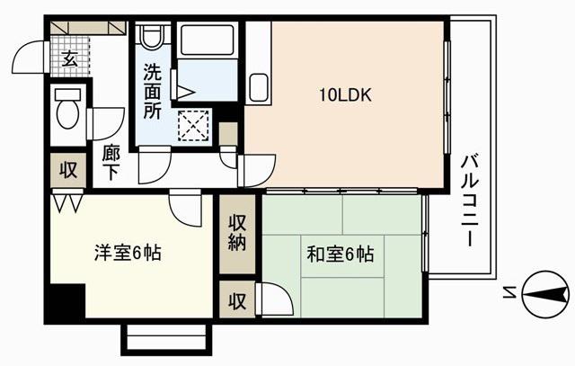 MKフラット(2LDK/7階)の間取り写真