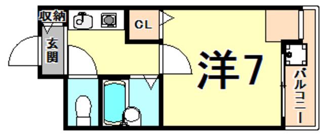 メゾン大和5号館(ワンルーム/4階)の間取り写真