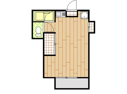 甲田アパート(ワンルーム/2階)の間取り写真